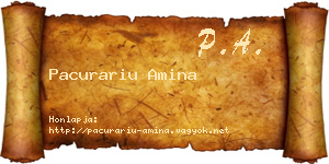 Pacurariu Amina névjegykártya